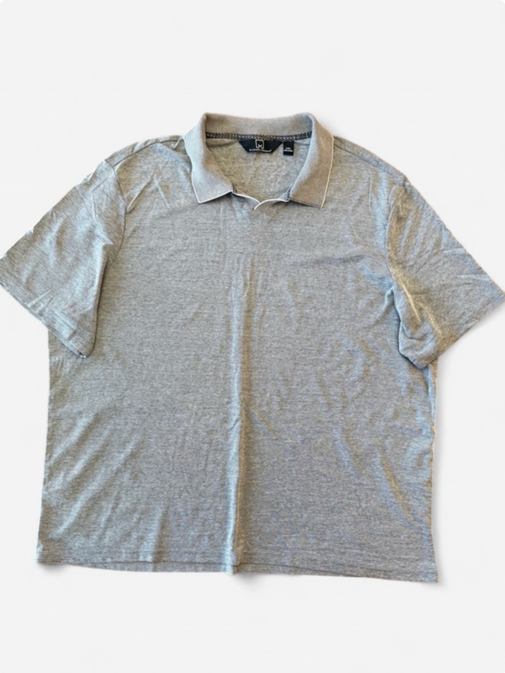 Michael Strahan Classic Gray Polo Shirt with Relaxed Fit